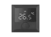 Термостат с датчиком пола, программируемый, 16 A, под рамку 55х55 мм, черный, с ручкой настройки