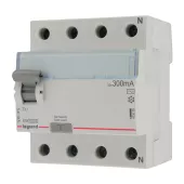 Устройство защитного отключения (УЗО) Legrand TX3, 4 полюса, 25A, 300 mA, тип AC, электро-механическое, ширина 4 DIN-модуля