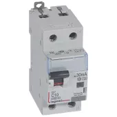 Автоматический выключатель дифференциального тока (АВДТ) Legrand DX3, 6A, 30mA, тип A, кривая отключения C, 2 полюса, 6kA, электро-механического типа, ширина 2 модуля DIN