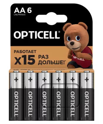 Батарейка алкалиновая AA/LR6,  6 шт. в блистере, Basic Opticell