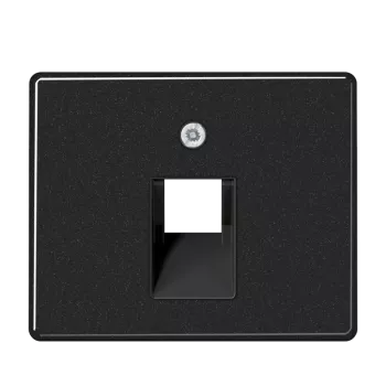 Крышка для одинарной телефонной и компьютерной розетки UAE; черная SL569-1UASW Jung