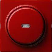 Выключатель самовозвратный одноклавишный проходной с подсветкой Gira S-Color, на клеммах, красный