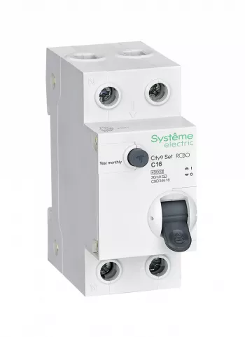 Автоматический выключатель дифференциального тока (АВДТ) City9 Set  Systeme Electric 1P+N С 16А 4.5kA 30мА Тип-AС 230В