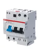 Автоматический выключатель дифференциального тока (АВДТ) ABB DS202, 16A, 30mA, тип AC, кривая отключения C, 2 полюса, 6kA, электро-механического типа, ширина 4 модуля DIN