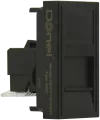 Розетка компьютерная на 1 модуль Donel UTP RJ45 Cat.5e, черный матовый