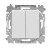 ABB Levit серый / белый Выключатель 2-х клавишный комбинир. (перекл. + кнопка 1но+1нз)