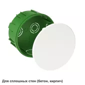 Распределительная коробка для сплошных стен круглая d100x50мм, Systeme Electric