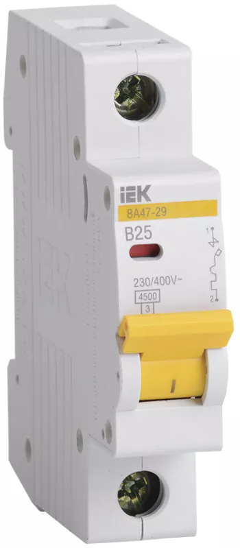 Автоматический выключатель IEK ВА47-29 1Р 25A 4,5кА B