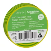 Изоляционная лента, желто-зеленая, 19мм Х 20м, Schneider Electric