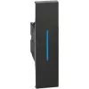 Выключатель проходной 1 модуль 10А с синей подсветкой в комплекте с клавишей, зажим на винтах, цвет чёрный, Bticino, серия Living Now