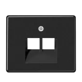 Крышка для сдвоенной телефонной и компьютерной розетки UAE; черная SL569-2UASW Jung