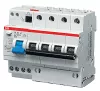 Автоматический выключатель дифференциального тока (АВДТ) ABB DS204, 6A, 30mA, тип A, кривая отключения C, 4 полюса, 6kA, электро-механического типа, ширина 8 модулей DIN