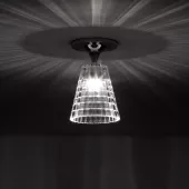 Fabbian Светильник потолочный FLOW ᴓ12cm, h13.2cm L19cm, 1х48W, G9, прозрач. стекло PbO 24%, хром