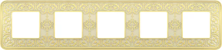 FEDE Рамка на 5 поста, EMPORIO, гор/верт, цвет gold white patina