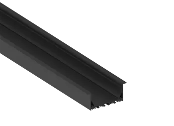 Встраиваемый алюминиевый профиль 85х35х2000 мм. Цвет: Черный. RAL9005