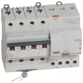 Автоматический выключатель дифференциального тока (АВДТ) Legrand DX3, 63A, 300mA, тип AC, кривая отключения C, 4 полюса, 6kA, электро-механического типа, ширина 7 модулей DIN