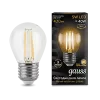 Лампа Gauss Black Filament Шар 5W 420lm 2700К Е27 LED 220V (фото 1)