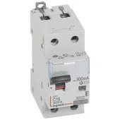 Автоматический выключатель дифференциального тока (АВДТ) Legrand DX3, 16A, 300mA, тип AC, кривая отключения C, 2 полюса, 6kA, электро-механического типа, ширина 2 модуля DIN