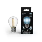 Лампа Gauss Black Filament Шар 5W 450lm 4100К Е27 LED 220V