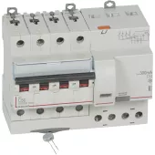 Автоматический выключатель дифференциального тока (АВДТ) Legrand DX3, 50A, 300mA, тип AC, кривая отключения C, 4 полюса, 6kA, электро-механического типа, ширина 7 модулей DIN