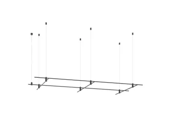 Donolux Magnet Modular System «CODE 1.2», L2000х2хL1000x3хH95-3000 мм (высота регулируется), DC24V, подвесное основание для модульных светильников, черный, блок питания в комплект не входит