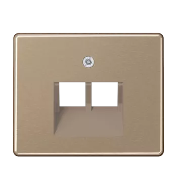 Крышка для сдвоенной телефонной и компьютерной розетки UAE; золотая бронза SL569-2UAGB Jung