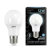 Лампа Gauss Black A60 12W 1200lm 4100K E27 LED 220V