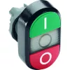 Abb COS  Кнопка двойная MPD2-11С (зеленая/красная) прозрачная линза с тек стом (I/O)
