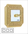 Рамка Fede Siena на 3 поста, универсальная, bright gold