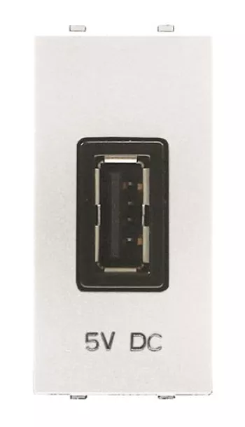 Abb NIE  Механизм USB зарядного устройства, 1М, 2000 мА, 5В, серия Zenit, цвет альпийский белый
