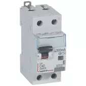 Автоматический выключатель дифференциального тока (АВДТ) Legrand DX3, 40A, 300mA, тип AC, кривая отключения C, 2 полюса, 6kA, электро-механического типа, ширина 2 модуля DIN