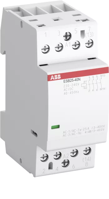 Abb SST Контактор ESB25-04N-06 модульный (25А АС-1, 4НЗ), катушка 230В AC/DC