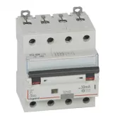 Автоматический выключатель дифференциального тока (АВДТ) Legrand DX3, 25A, 30mA, тип AC, кривая отключения C, 4 полюса, 6kA, электро-механического типа, ширина 4 модуля DIN